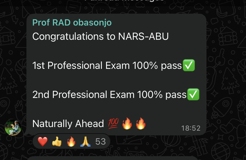 🚨BREAKING: RADIANT APOCALYPSE: 100% VICTORY WITH EXCELSIORS!🚨

EXCELSIORS CLASS OF '23

the DIVINE WARRIORS of ABU, Zaria, just VAPORIZED THE IMPOSSIBLE with a 100% PERFECT PASS  in our Final Radiographers Professional Exams! ☄️💯  

HISTORY IS REWRITTEN IN FIRE.💪🏻✌️💝 🔥🔥🔥
