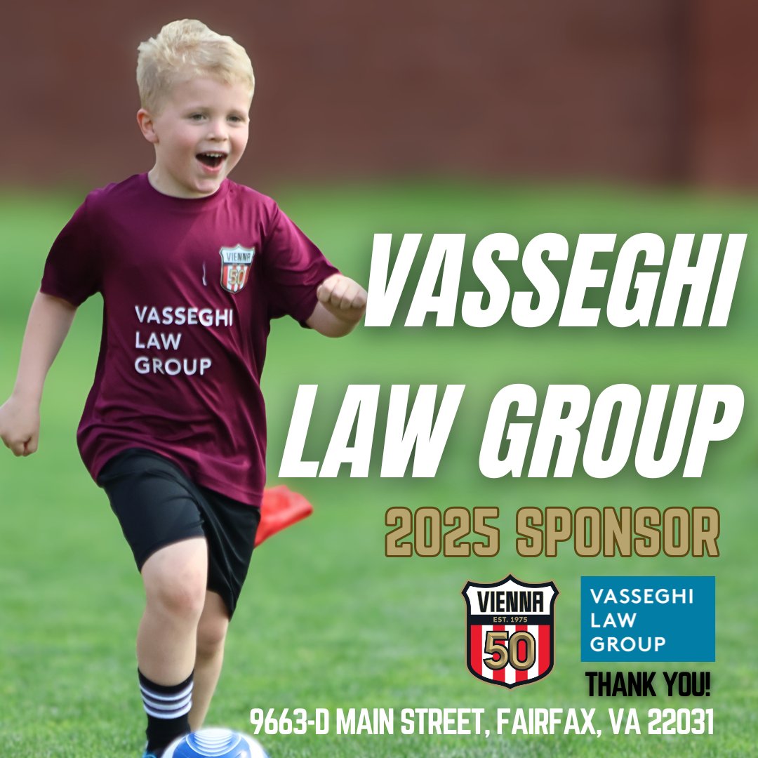 ViennaSoccer's tweet photo. Let's show the love for our Sponsor Vasseghi Law Group @vasseghilawgroup and their continued support of VYS.

Sponsoring all U7 House players, Vasseghi Law Group helps support almost 300 young kids build confidence and teamwork skills. https://t.co/A6e6MMZ4Fy