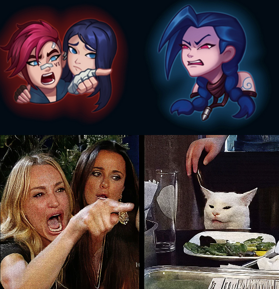 Riot ATE with this Vi, Caitlyn and Jinx emote...the reference is amazing.
