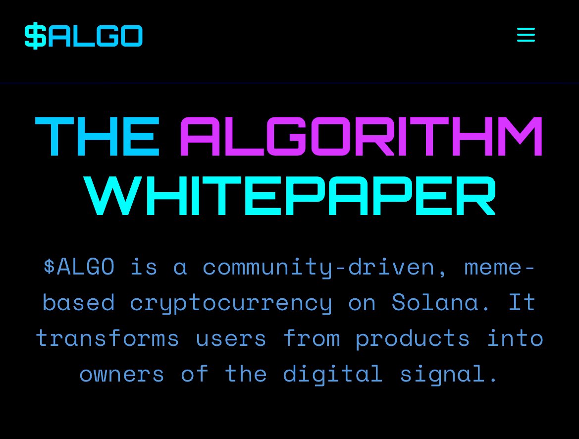 The Algorithm $ALGO tweet media