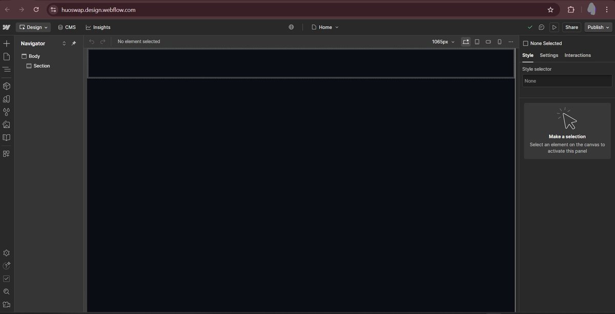 0xXax_D's tweet image. Fresh canvas 

About to cook something for a pj.

#webflow
