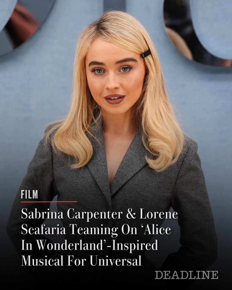 DEADLINE's tweet image. On the heels of six Grammy nominations for her seventh studio album, ‘Man’s Best Friend,’ pop star Sabrina Carpenter has inked a deal to star in and produce an untitled musical, inspired by Lewis Carroll’s ‘Alice In Wonderland,’ for Universal Pictures.

For Carpenter, the project…