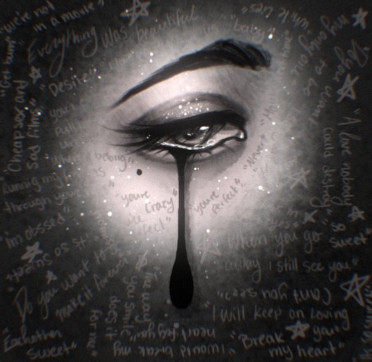 karmaitselfx's tweet photo. I called this piece, "Feel Heal and Love." 

Even when you don't belong, you will find someone who will see your worth. 🖤

The hurt of feeling replaceable and misunderstood, but feeling happy to just live and feel love. https://t.co/q8blfbPMcT