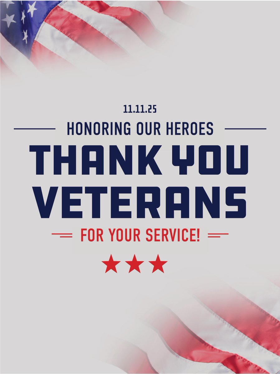 ProjectMfg's tweet image. 🇺🇸 Today, we honor and thank all who have served. Your courage, dedication, and sacrifice protect our freedoms and inspire us every day.

To our veterans, we salute you! 👏

ProjectMFG #VeteransDay #ThankYouVeterans #HonorAndRespect #Gratitude #Service