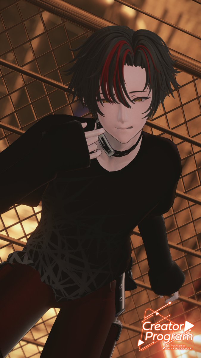 おはようございまーす
リヒトくん改変してみました…！
なんと、安定の黒赤...
#MetaverseCreators_Fashion #VRCメンズ服
#クリエイタープログラム  #Licht3D