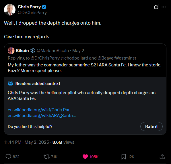 Babygravy9's tweet photo. This is still probably the greatest interaction on Twitter ever (son of Argentine naval commander meets the man who sank his father's submarine). If you can think of a better one, let me see it. https://t.co/LgNKcmMfN1