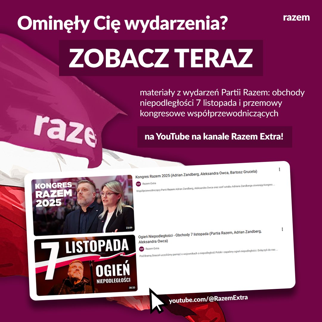 Zobacz zapisy z ostatnich wydarzeń na kanale Razem Extra!