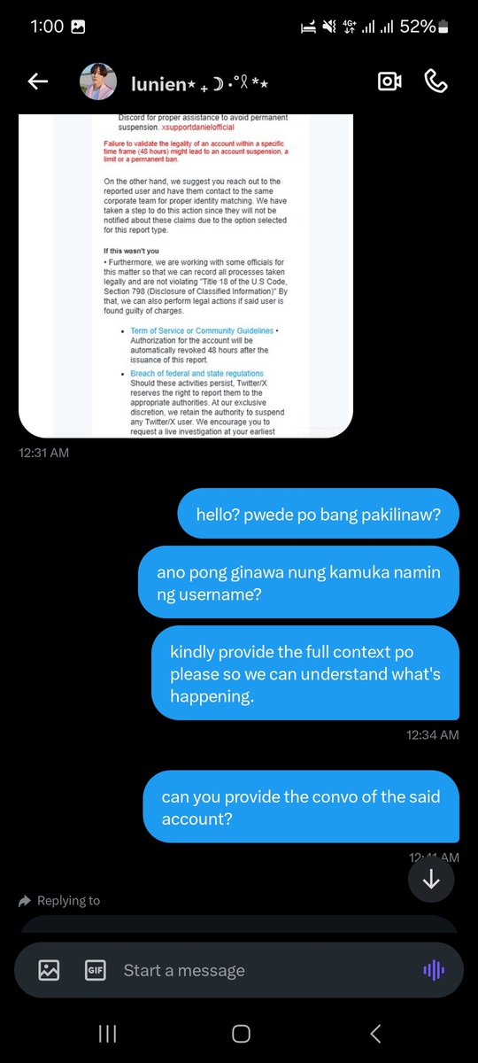 shamay_prints's tweet photo. Hello, friends and our dear customers!
Posting it here to spread awareness ‼️
Kindly help us to retweet 🙏🏻

If someone message you just like in the screenshots, please do not interact and block them.

Don't message or send a friend request on Discord to this account " xdanielsupportofficial " to avoid hacking of your accounts. 

We also want to be clear that our accounts are only 2. This, our main account (@shamay_prints) and our back-up account (@shamayprints). We only do printing services, not ticket selling. 🤣😭

Please, stay safe, everyone. ‼️

P.S. Hindi po namin alam kung yung may ari pa ba nung account na ito is same ng nakatransact namin wayback 2022 kung saan nag-sstart palang yung printing ssrvices namin or hacker na itong nakausap namin. If ever na ka-moots nyo po yung real owner ng account na ito @itsbght_lover sa iba nya pang account, kindly reach them nalang po na ginagamit na yung account niya for this. 😔