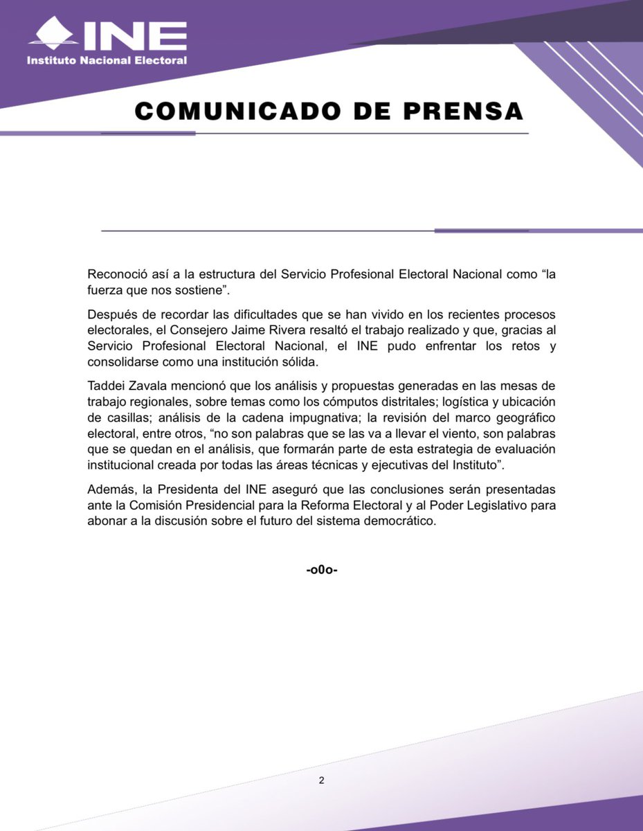 📑 #BoletínINE | Busca INE organizar procesos electorales cada vez más certeros y creíbles: Guadalupe Taddei. 

centralelectoral.ine.mx/2025/11/11/bus…