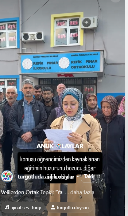 OLAY: Manisa Turgutluda Okul Müdürü otizmli bir çocuğu taşkınlık yaptığı gerekçesiyle merdivenlerden yuvarlıyor ve çocuk zarar görüyor. Müdür gözaltına alınıyor.
TEPKİ: Muhtemelen Okul Aile Birliği ve Okul yönetiminin gazladığı bir grup Veli otizmli çocuğu okuldan alın;