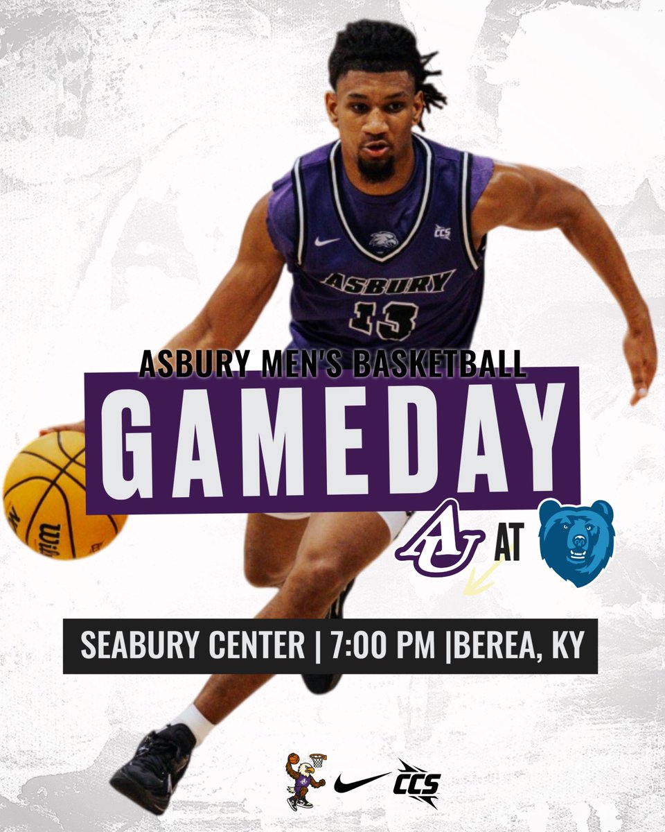 It’s an <a href="/AsburyHoops/">Asbury Men’s Basketball</a> GAMEDAY 🦅🏀‼️

The Eagles travel to in-state foe Berea 🚐🛣️

Tip-off is set for 7:00 EST

👏👏👏👏👏