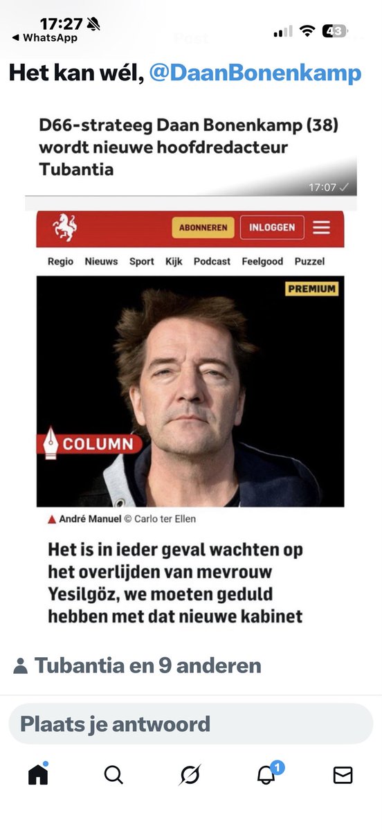 Goed dat hoofdredactie <a href="/tubantia/">Tubantia</a> direct heeft ingegrepen. Smakeloze column André Manuel. Op links zijn ze totaal de weg kwijt!  Het is wat <a href="/wierdduk/">Wierd Duk ܦܝܪܬ ܕܘܟ</a> zegt: stop demoniseren <a href="/DilanYesilgoz/">Dilan Yesilgöz - Zegerius</a> <a href="/Nieuwsvandedag_/">Nieuws van de Dag</a>