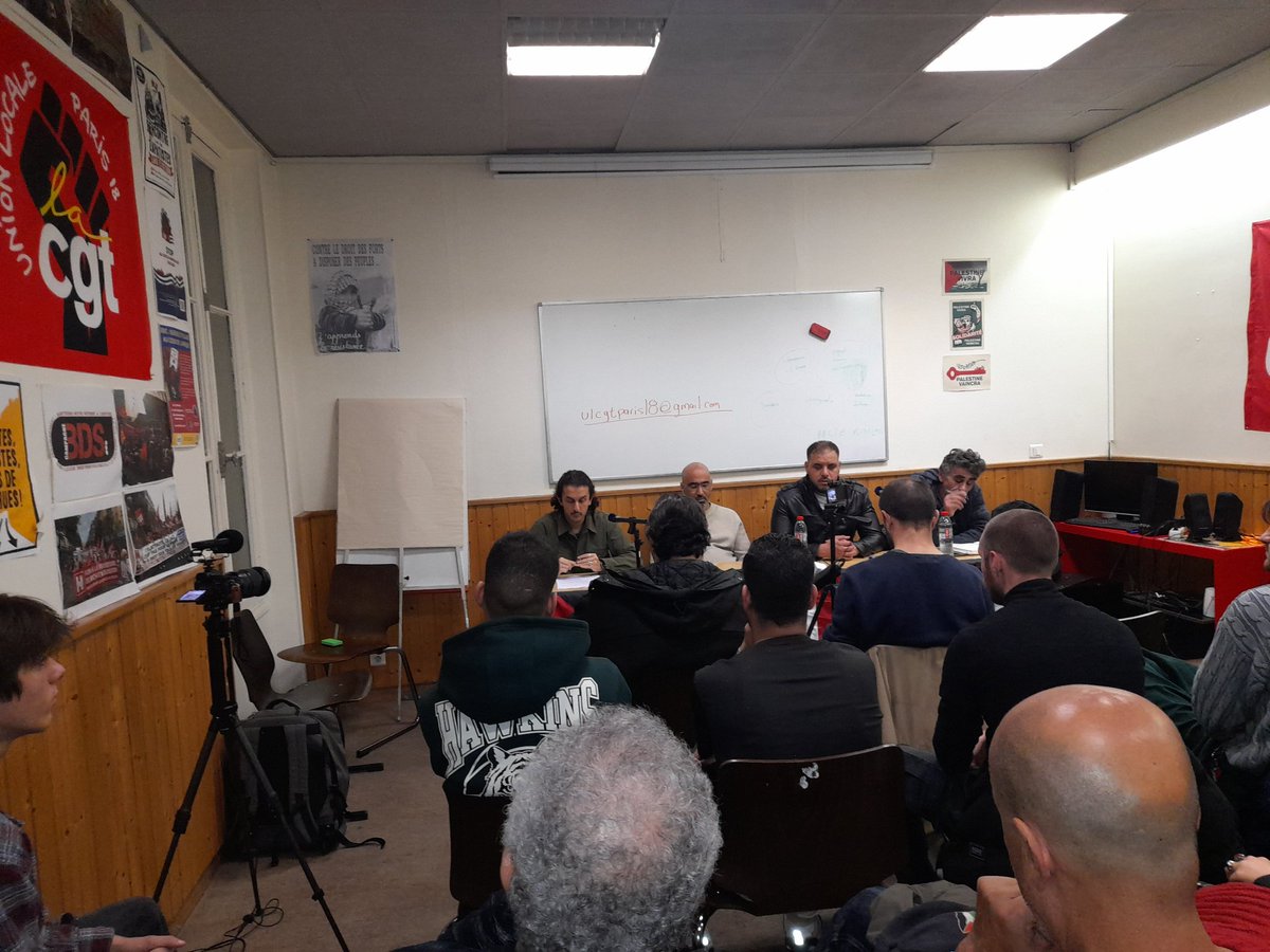 OCFChoisy's tweet photo. Présent à la conférence du @Com_Henri_Alleg sur le Sahara occidental https://t.co/EE3m7aCm4e