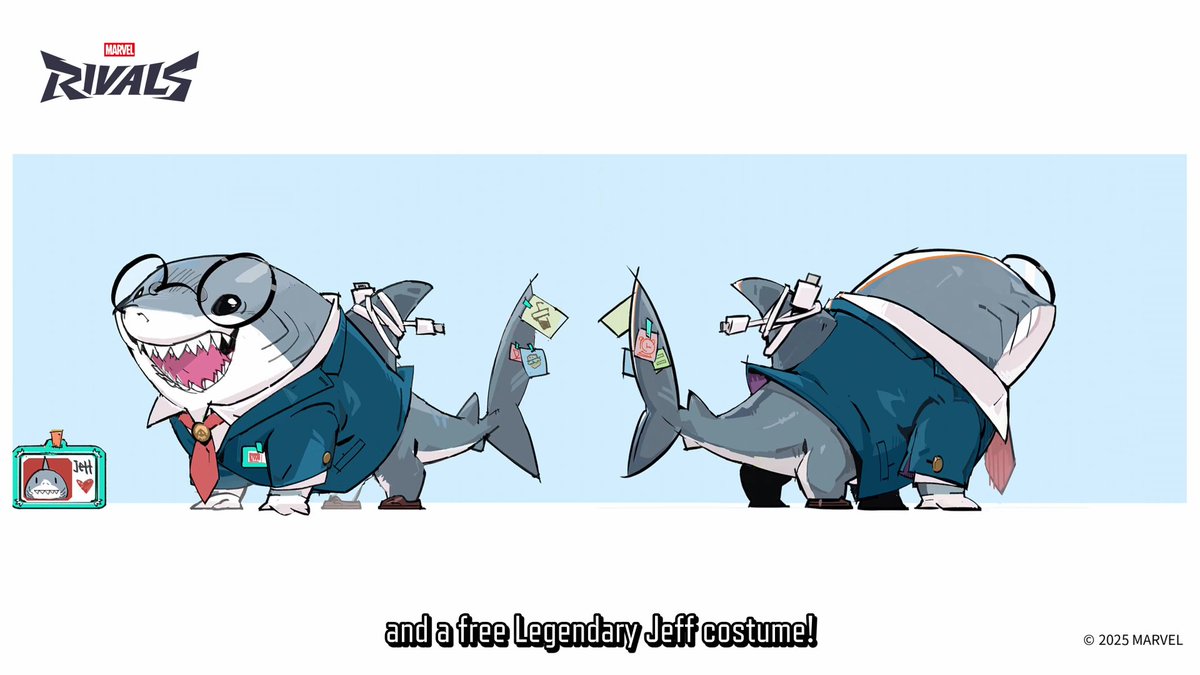 RivalsAssembled's tweet photo. Free "Jeff the Business Shark" Legendary skin will be obtainable via anniversary event starting November 27th https://t.co/vS4PiwNi5C
