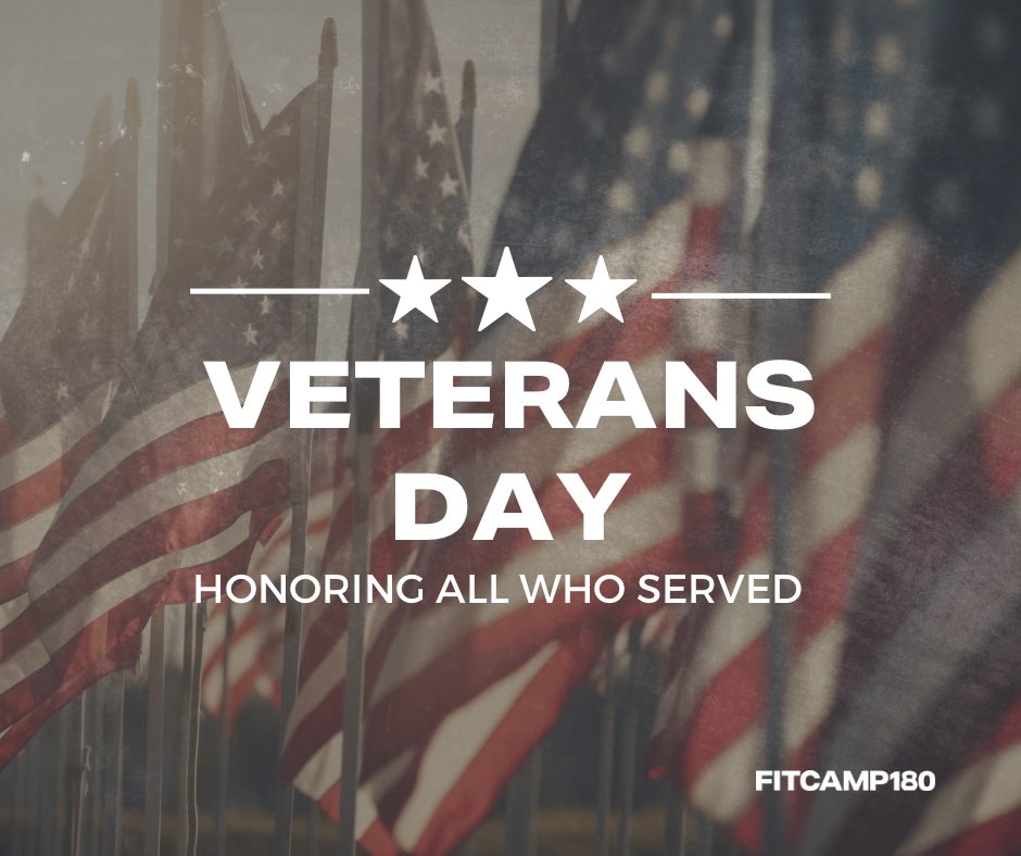 FitCamp180's tweet photo. To all who’ve served — we see you, we honor you, and we THANK YOU! 🇺🇸

Your courage defines freedom.
Your strength inspires ours.
❤️🤍💙

#VeteransDay #FitCamp180 #ThankYouVeterans https://t.co/XKNO2LZQ6D