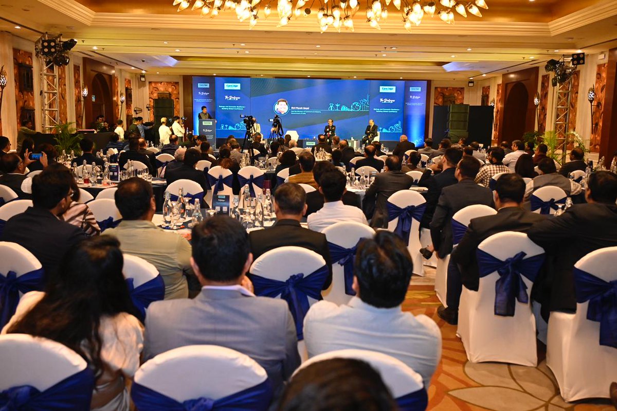 PiyushGoyalOffc's tweet photo. Minister @PiyushGoyal addressed ‘The Dialogue’ organised by @CareEdge_Group on the theme 'Ratings and Economic Resilience - Building Global Confidence.'

He lauded the group's efforts towards establishing a robust, world-class Swadeshi ratings agency, and emphasised the importance of recognising the commendable work of MSMEs to ensure equitable opportunities for their growth.

The Minister further highlighted the significance of ratings in enhancing business and investor confidence, strengthening resilience, and creating employment opportunities.