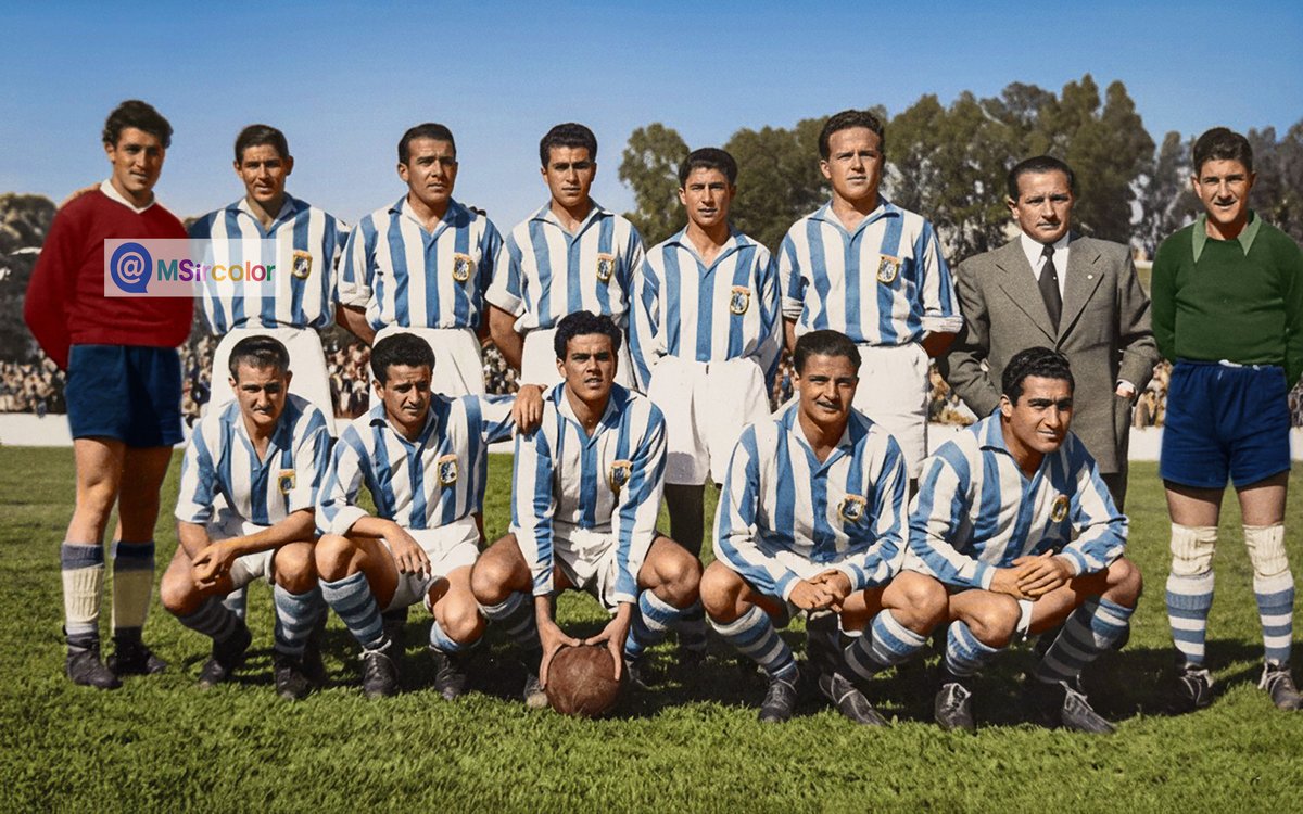 MSircolor's tweet photo. Partido jugado el 8-4-51 #EstadioDomecq de #Jerez @XerezCD_OFICIAL 3 (#Leoncito, #Agar y #Martel) @RealJaenCF 1 (#Arregui) el entrenador era #LeónLasa, reconocemos también a #Jiménez y #Porro https://t.co/X40caVzGDi