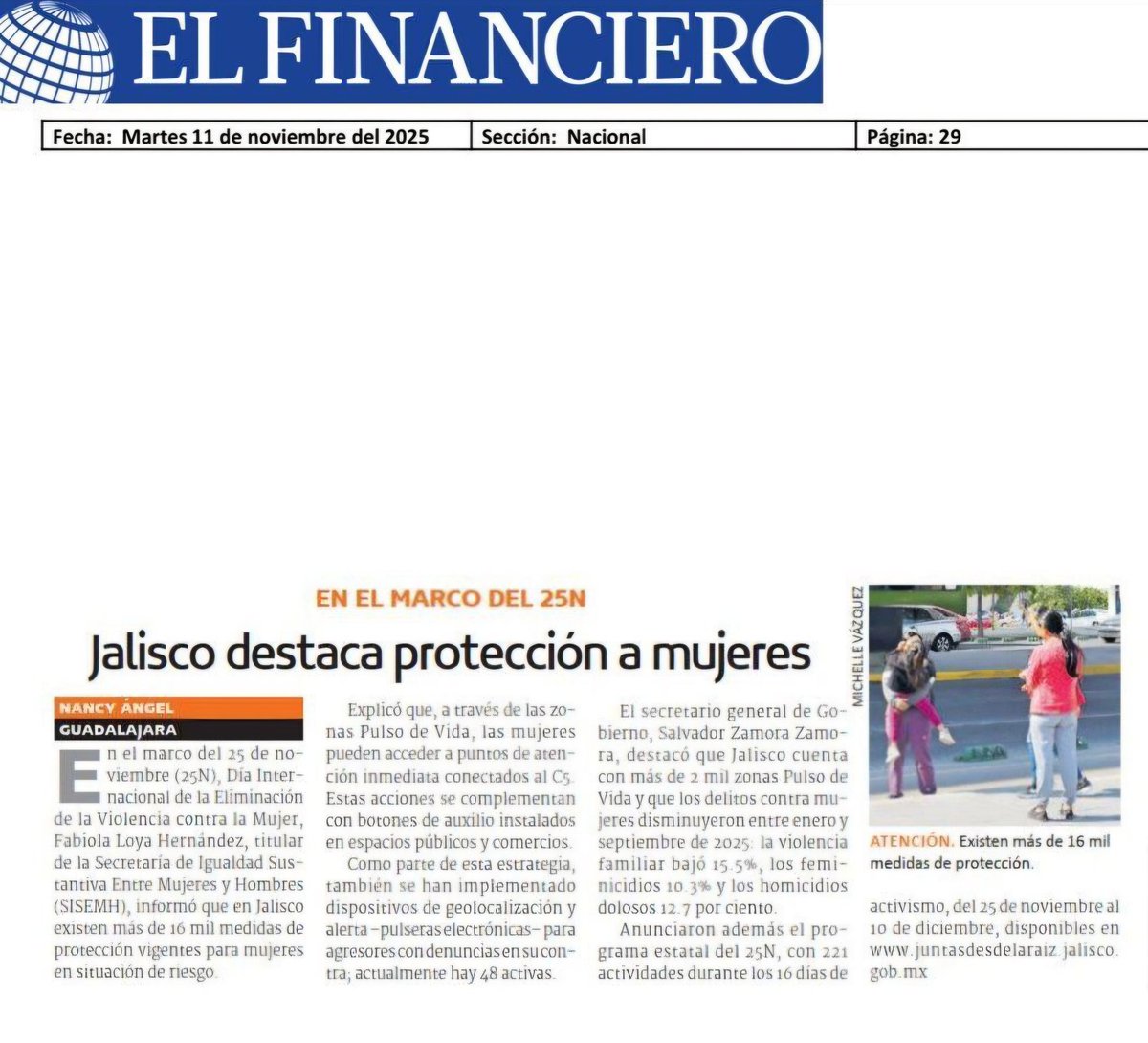 A través de foros, charlas, talleres y diversas actividades, en Jalisco trabajamos para generar conciencia y fortalecer la cultura de paz en el marco del Día Internacional de la Eliminación de la Violencia contra las Mujeres. 👩✋

Aquí les comparto más acerca de las acciones que