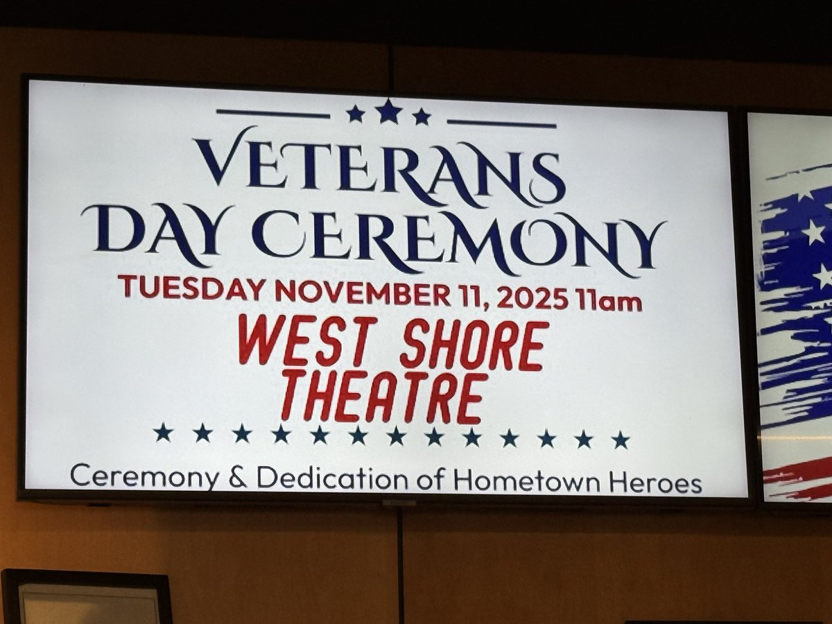 RepDelozier's tweet image. Glad to be a part of the Veterans Day service held at the NC Theatre today at 11:00.  We were able to thank many veterans and their families for their service and unveiled the new Hometown Hero’s banners to hang in New Cumberland Boro. TY to NC Olde Towne Asso  for the program.