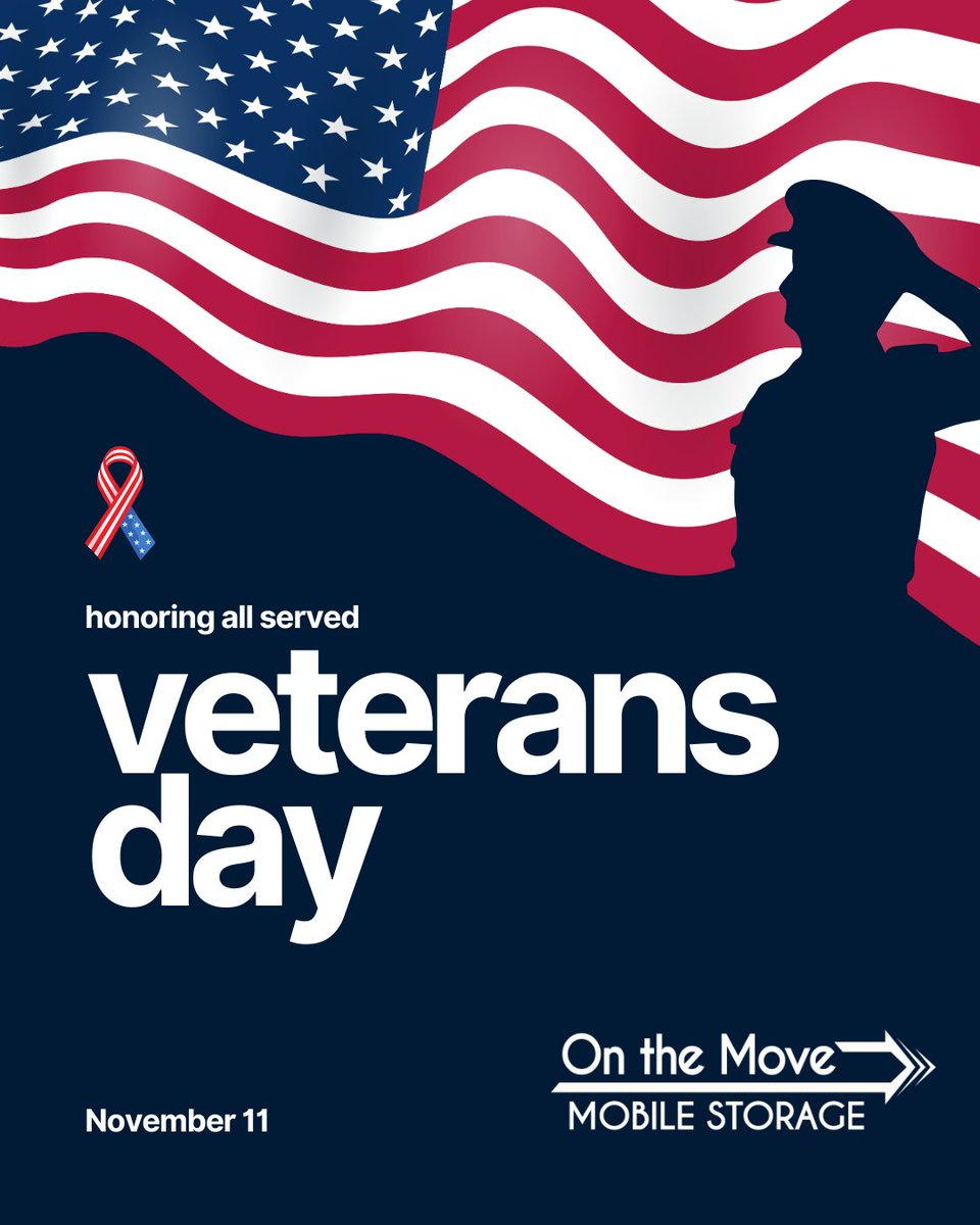 This Veterans Day, we pause to honor the heroes who have served our country with strength and sacrifice. On the Move Mobile Storage thanks all veterans and their families for their courage and commitment.
#onthemovemobilestorage #mobilestorage #storage #VeteransDay #honor