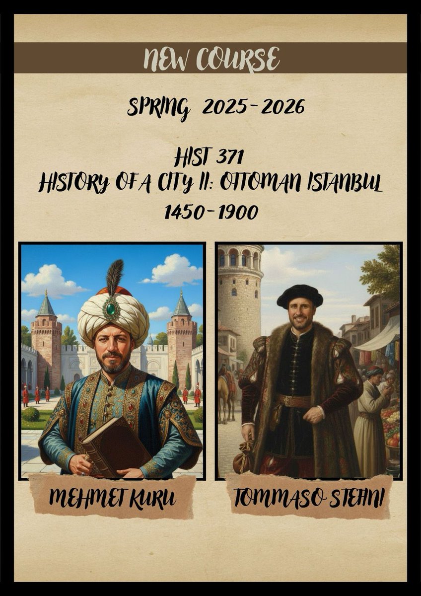 Bahar döneminde <a href="/AgaTommaso/">Tommaso Stefini</a> hoca ile birlikte lisans seviyesinde bir ders açmaya niyetlendik. 

Yetenekli bir öğrencimden, dersin duyurusunu yapmak için poster hazırlamasını rica ettim. AI desteğiyle hazırladığı poster ekte :) 

Bütün gün buna güldük. :D Şahane.