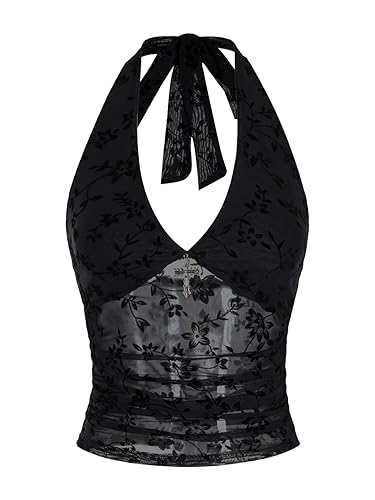I just received Verdusa Women's Gothic Sexy Halter Top Deep V Mesh Sheer Backless Fitted Crop Going Out Tops - Medium - Black Soild from rapid_one_ via Throne. Thank you! throne.com/happy_cass #Wishlist #Throne
