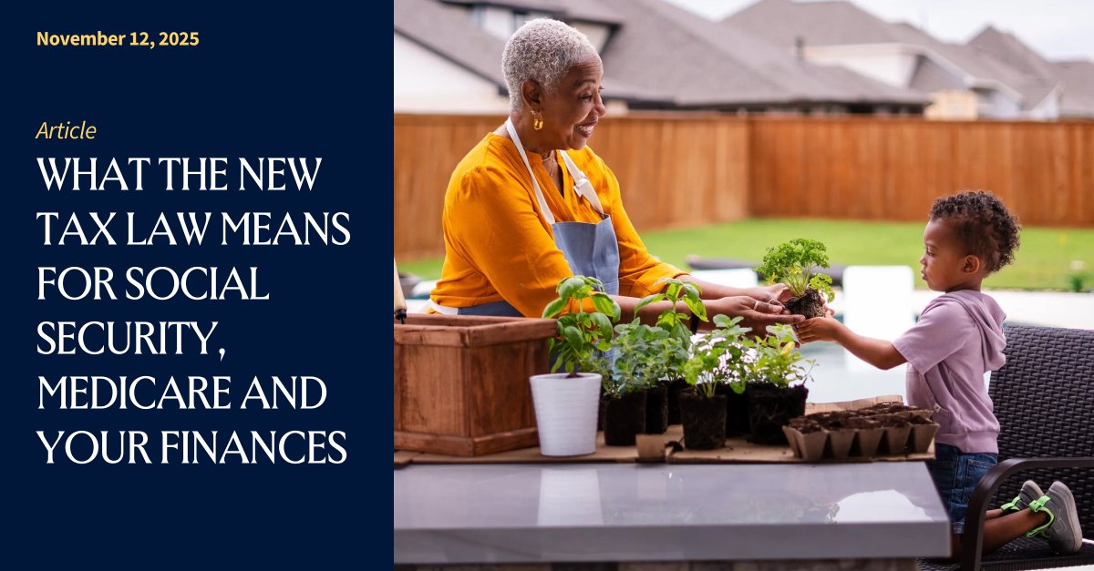 The new tax law includes several provisions that could significantly impact older adults’ finances. Read this article to learn more about how the changes may affect you; then reach out so we can start planning. northwesternmutual.com/life-and-money…
