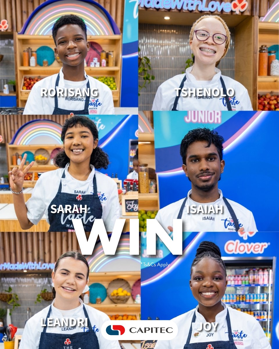 Enter today and you could walk away with R5 000 cash, courtesy of <a href="/CapitecBankSA/">Capitec</a> and #TheTasteMasterJunior! Reply to this post and tell us whose pie you'd like to try. Include #TheTasteMasterJunior and #BankOnBetter in your answer.  Don't forget to share this post! T&amp;Cs apply.