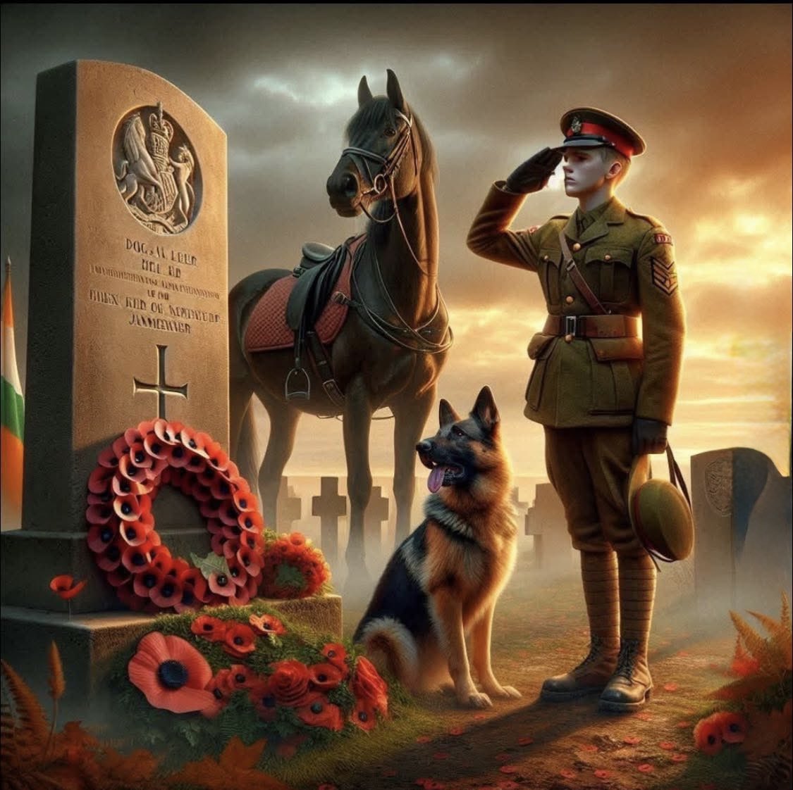 iamlynda's tweet image. At the eleventh hour on the eleventh day of the eleventh month...
We pause once more - to remember every life lost in war, human and animal alike.
Some wore uniforms. Others wore collars, harnesses, or feathers.
All gave their hearts.
#RemembranceDay #PurplePoppy #AnimalsOfWar