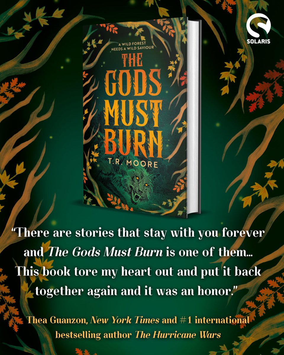 Solarisbooks's tweet photo. "This book tore my heart out and put it back together again and it was an honour"

A stunning endorsement from @theagwrites for @authortrmoore 's dazzling eco-fantasy romance THE GODS MUST BURN. 

Coming to a bookshop near you in February 2026!

Preorder: https://t.co/0RGmnolCOI https://t.co/LerhtB5nTG