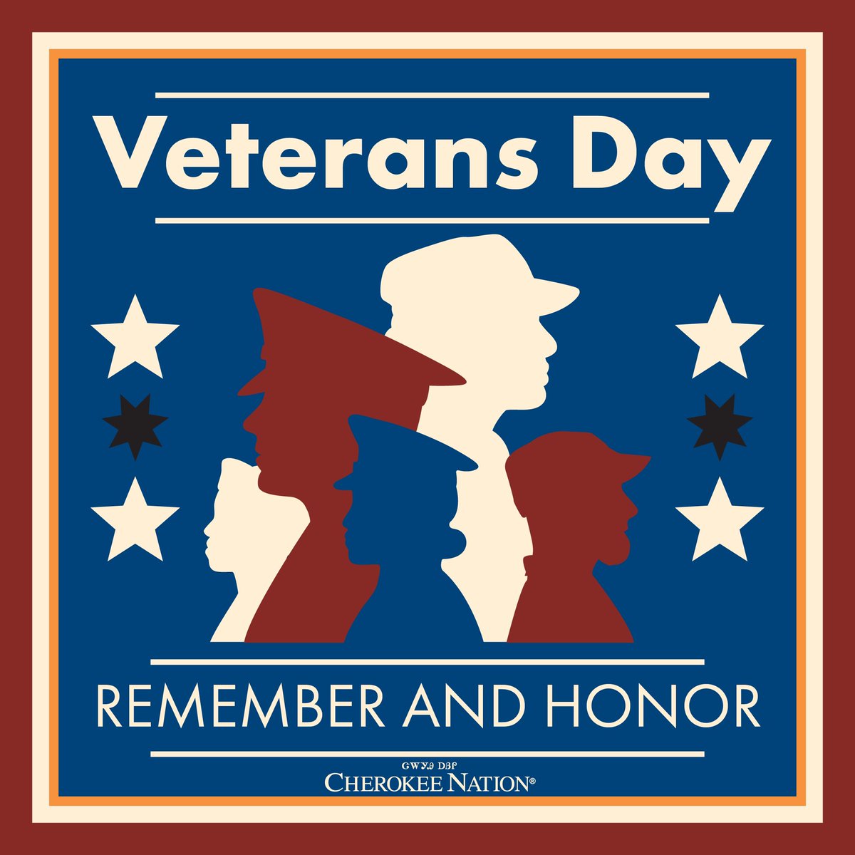 Today, we recognize and honor all of the brave #veterans who boldly answered the call of duty to protect our freedom. ❤️
Wherever you are today, please take a moment to thank a veteran for your freedom and for their sacrifices.

From the Cherokee Nation, wado for your service! 💙