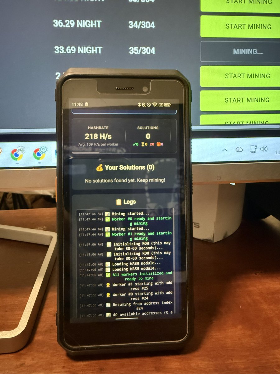 tacticalinvest_'s tweet image. Cellphone mining $NIGHT is officially possible. 

If you got an old phone laying around, might as well put it to good use. Tutorial coming 🔜