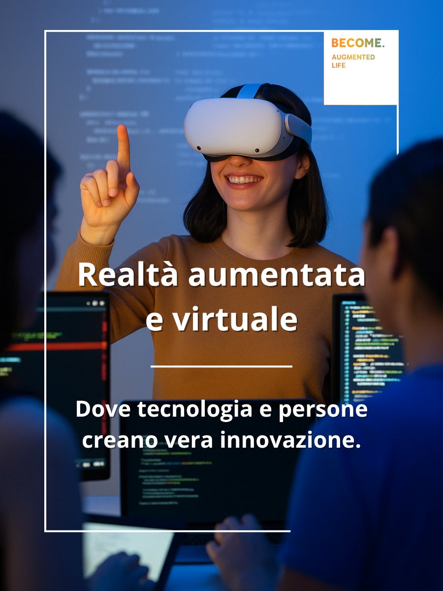 BecomeHub's tweet image. La realtà aumentata e virtuale non sono più fantascienza: con BECOME, diventano strumenti concreti di formazione e benessere aziendale. Il futuro del lavoro è immersivo! 💡 #VR #AR #Psicologiadigitale