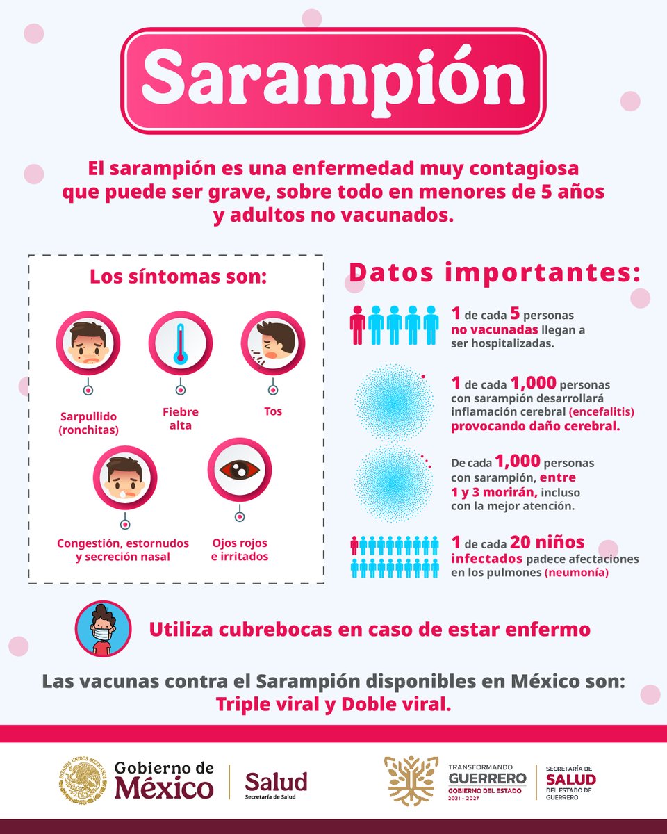 Conoce aquí datos importantes sobre el #Sarampión. 
#todoscontraelsarampión