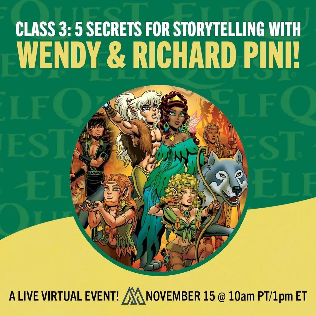 Don't miss the FINAL ElfQuest <a href="/BeMomentus/">Momentus</a>  Masterclass event of the year with Wendy Pini and Richard Pini this Saturday, November 15th. There are only a few days left to register!

Sign up here: shopstands.com/collections/el…