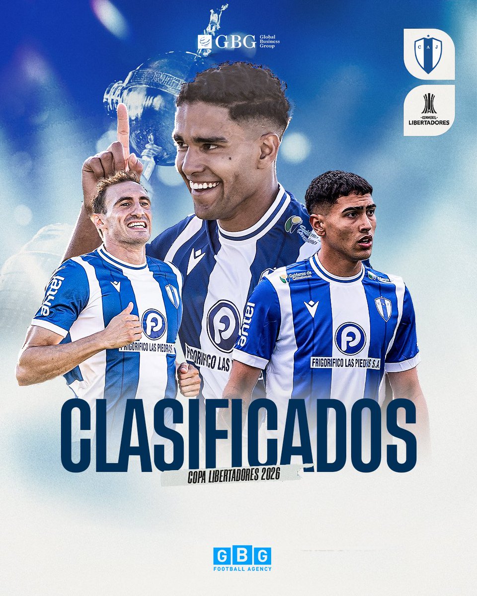 🏆🌎 𝗝𝗨𝗩𝗘𝗡𝗧𝗨𝗗 𝗗𝗘 𝗔𝗠𝗘́𝗥𝗜𝗖𝗔

Rodrigo Chagas, Juan Martín Boselli y Facundo Domínguez presentes en la histórica campaña de @juventuduy, que jugará la Copa Libertadores 2026

𝐆𝐁𝐆 𝐅𝐨𝐨𝐭𝐛𝐚𝐥𝐥 𝐀𝐠𝐞𝐧𝐜𝐲 | #𝗚𝗕𝗚𝗣𝗹𝗮𝘆𝗲𝗿