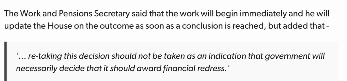 paullewismoney's tweet image. The @DWPgovuk is to ‘re-take’ its decision of last December not to compensate the 1950s #WASPI women, Sec of State tells Commons. A Judicial Review into that decision is due to begin next month in the High Court. Report by @rightsnet. He stressed it did not imply the decision…
