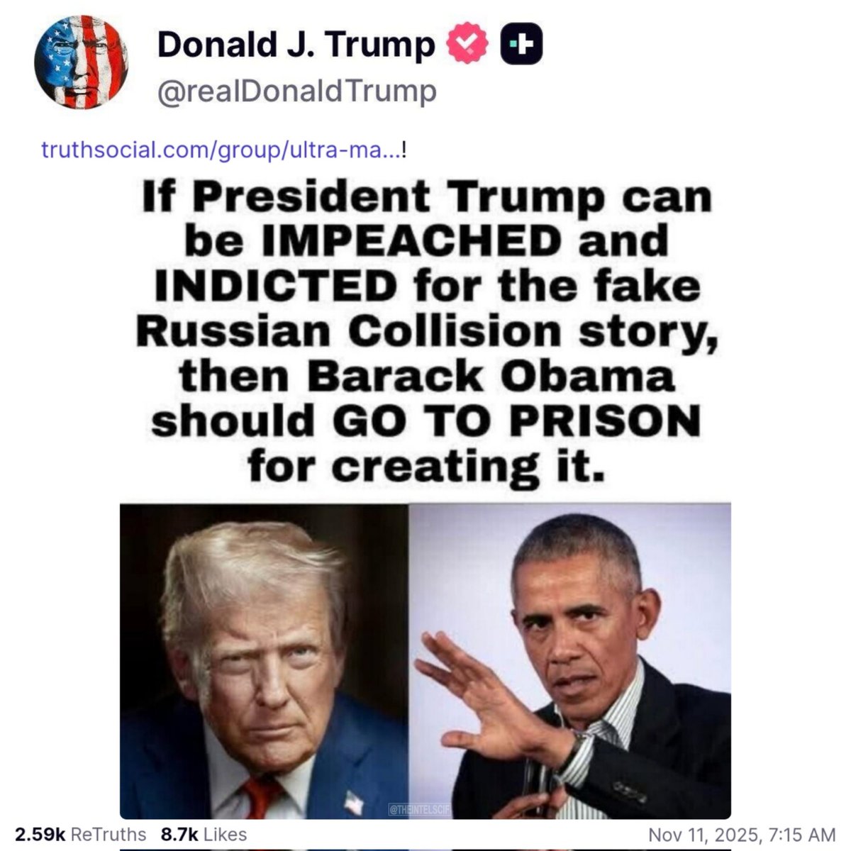 Barack Obama should be in prison awaiting his military tribunal for TREASON.