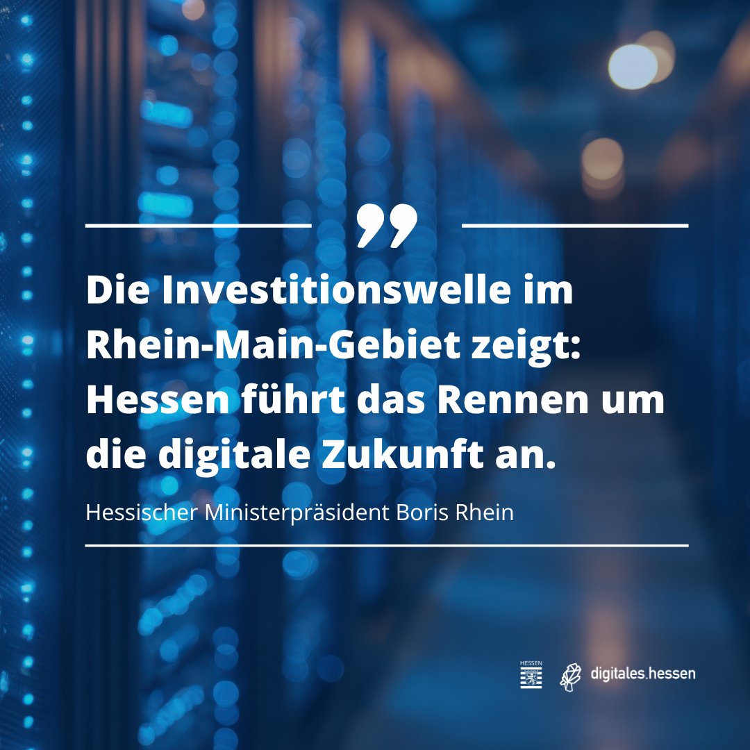 DigitalesHessen's tweet photo. Hessen ist führend auf dem Weg in die digitale Zukunft Europas: Neue milliardenschwere Invesition in Standort FrankfurtRheinMain. @GoogleDE investiert in den kommenden Jahren 5,5 Mrd. € in Ausbau seiner Cloudinfrastruktur in Deutschland &amp; Hessen. Mehr: https://t.co/eOuXd7QLod https://t.co/eyhnYkynyb