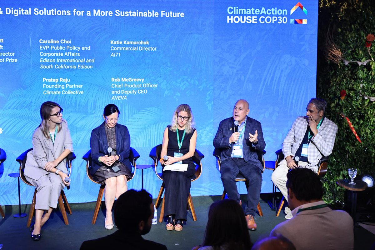 ai71official's tweet image. As AI reshapes industries, its real power lies not in automation, but in amplification.
At @Climate_Action_ House during @Cop30noBrasil in Belém, ai71 joined global leaders from @AVEVAGroup, @edisonintl, and Climate Collective to discuss how AI and digital infrastructure can…