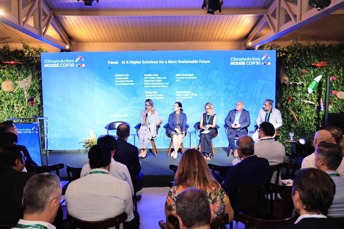 ai71official's tweet image. As AI reshapes industries, its real power lies not in automation, but in amplification.
At @Climate_Action_ House during @Cop30noBrasil in Belém, ai71 joined global leaders from @AVEVAGroup, @edisonintl, and Climate Collective to discuss how AI and digital infrastructure can…
