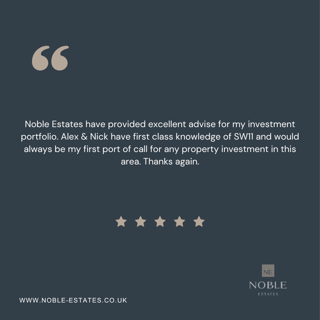 Another great review for the team at Noble Estates.

If you are also looking for expert advice, get in touch:

T| 020 7498 8600
E| info@noble-estates.co.uk