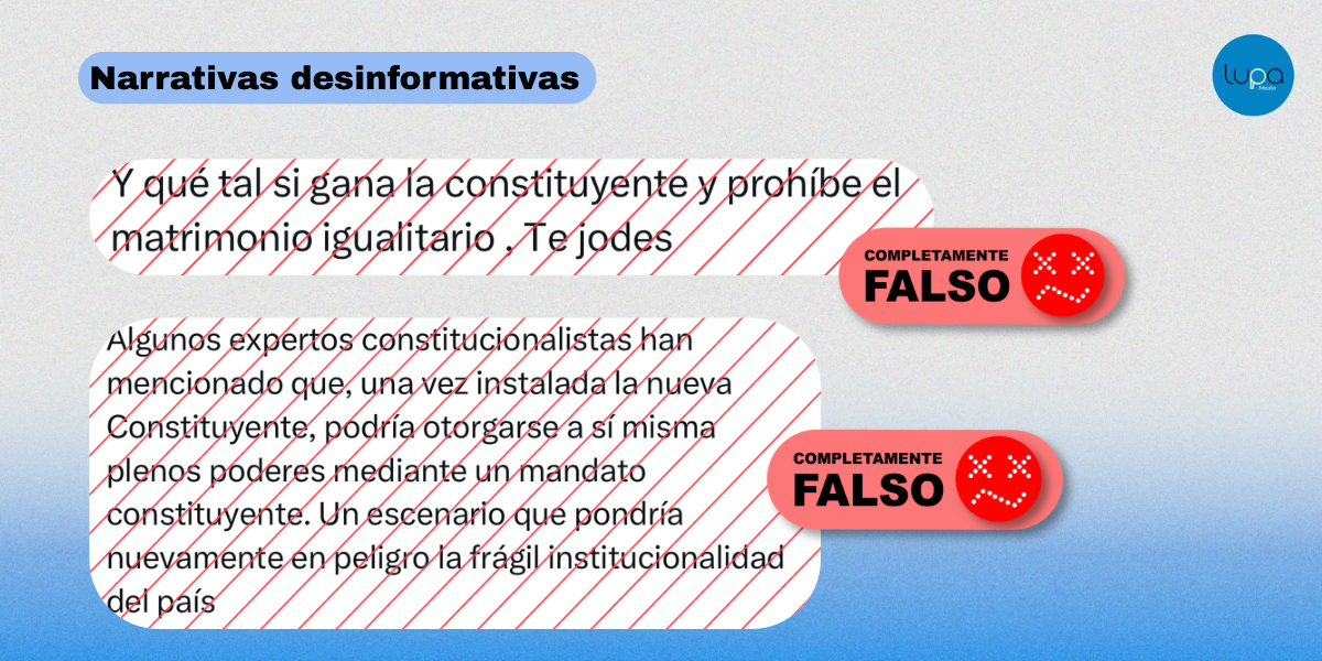 5⃣Narrativas desinformativas

❌Falso: “La Asamblea Constituyente puede ser de plenos poderes”
✅No existe esta figura en la Constitución. La Corte Constitucional ha rechazado solicitudes que busquen facultades ilimitadas, respetando la separación de poderes.

❌Falso: “La nueva