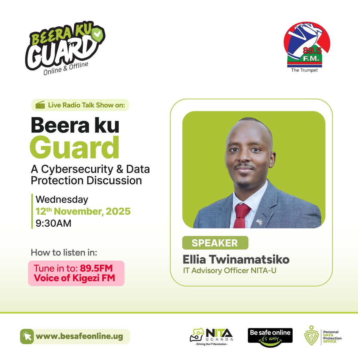 pdpoUG's tweet image. Kigezi, are you ready? 🔥

Tomorrow we go live on Voice of Kigezi (89.5FM) at 9:30AM!
We’re diving into conversations that matter, the kind that make you rethink what you do online.

radio.co.ug/vok-fm/
It’s not just talk, it’s real life.
#BeeraKuGuard #PersonalDataisPrivate