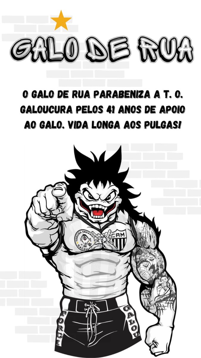 galoderua's tweet image. Todos nós do #GaloDeRua, desejamos aqui, tudo de bom a @galoucura_1984 , 41 anos é uma caminhada pesada.....

Um patrimônio do @Atletico , A FAMOSA GALOUCURA
