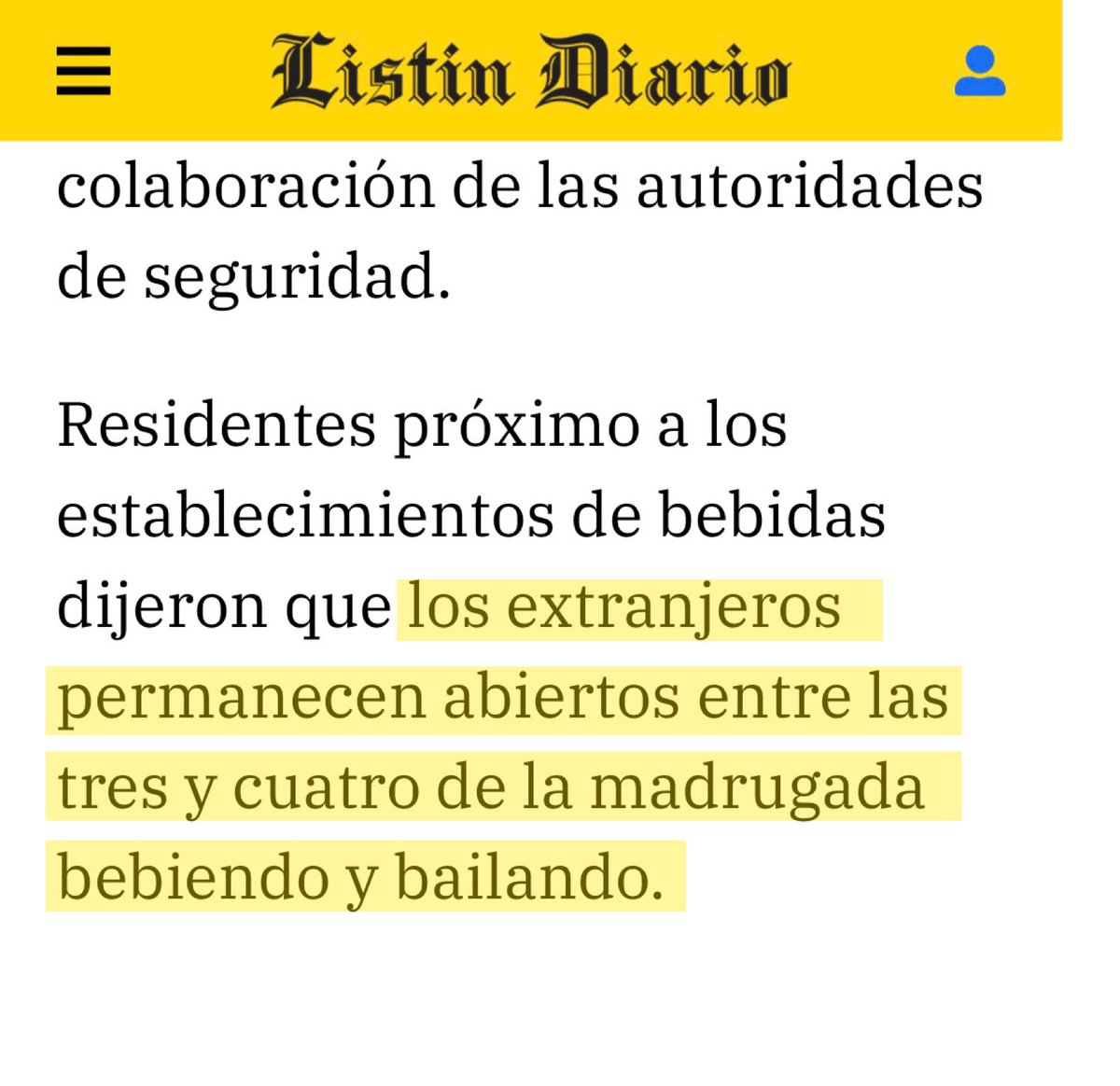 No vaya después de las cinco porque ya los extranjeros se han cerrado.

Y eso...que ese es dizque el decano