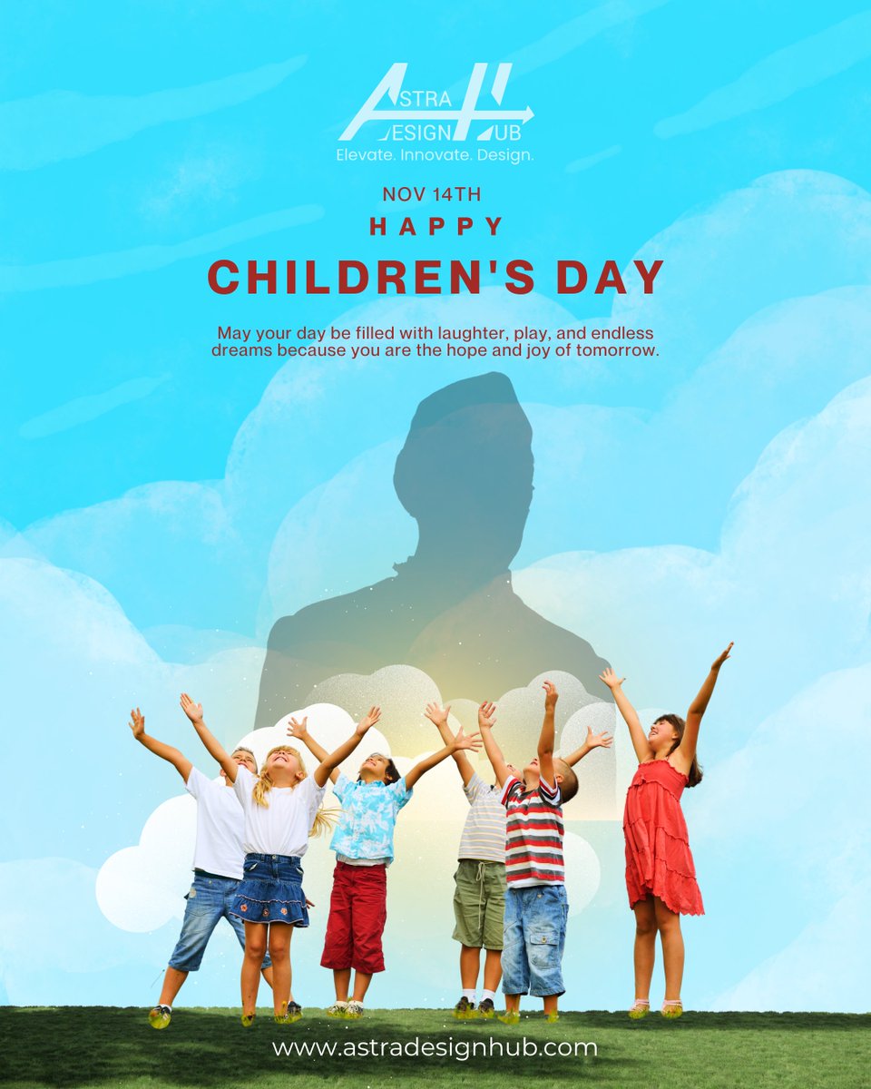 astradesignhub's tweet image. 🌟 Children’s Day | 14th November
Every child is a story waiting to unfold — filled with dreams, laughter, and endless imagination.
Let’s create a world where they can shine brighter every day. 💫
#ChildrensDay #AstraDesignHub #DesignForJoy #LittleDreamers #CreativeAgency