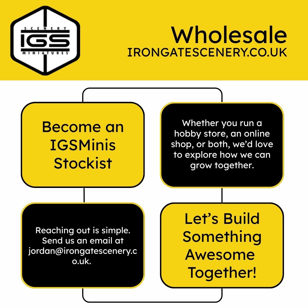 We believe great partnerships start with clear communication and mutual respect. If you share our passion for the miniature world, we’d love to hear from you.

irongatescenery.co.uk/commercial-ser…

#wargaming #dnd #dragonrampant #tabletopgaming #terrain #miniatures #igsminis #warhammer40k
