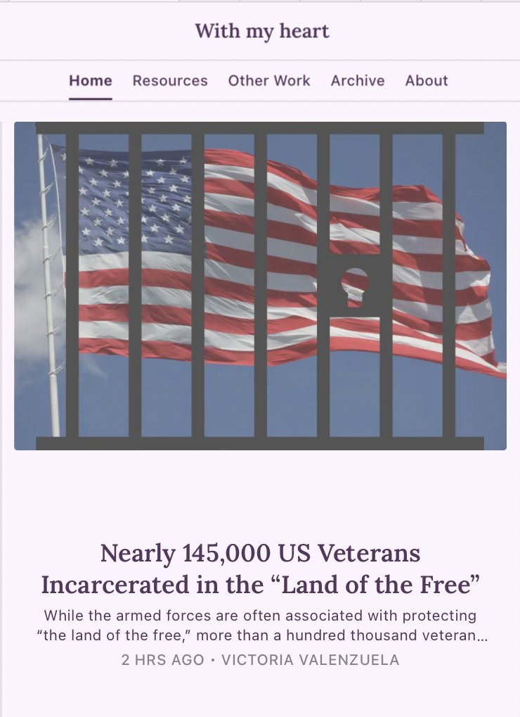 Victoriaevalenz's tweet image. While most of the country will be celebrating the holiday with a freebie from work, nearly 145,000 veterans are locked up and ousted from society, despite their years of service protecting what is (ironically) called “the land of the free”

victoriaevalenzuela.substack.com/p/nearly-14500…