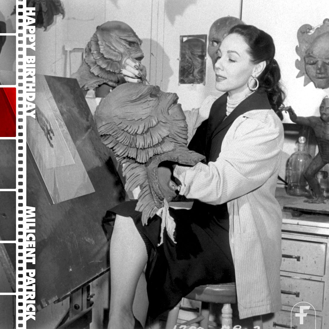 On her birthday, we'd like to remember special effects makeup artist Milicent Patrick who famously designed the Gill Man suit for Universal's CREATURE FROM THE BLACK LAGOON.